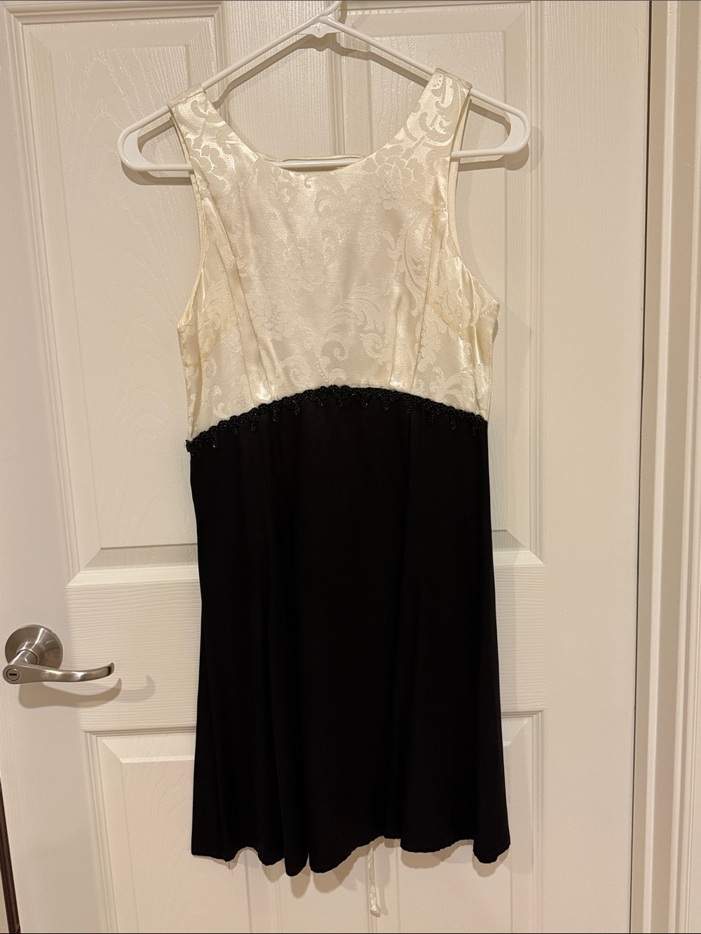 Vintage Roberta ivory and black dress